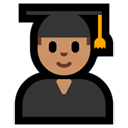 Emoji 👨🏽‍🎓 Studente: Carnagione Olivastra su Microsoft Windows 10 April 2018 Update.