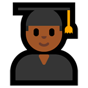 👨🏾‍🎓 Emoji Estudiante Hombre: Tono De Piel Oscuro Medio en Microsoft Windows 10 April 2018 Update.