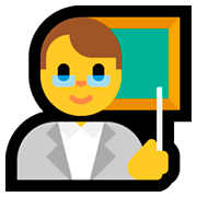 Emoji 👨‍🏫 Professore su Microsoft Windows 10 April 2018 Update.