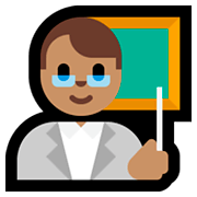 👨🏽‍🏫 Emoji Lehrer: mittlere Hautfarbe Microsoft Windows 10 April 2018 Update.