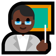 👨🏿‍🏫 Emoji Lehrer: dunkle Hautfarbe Microsoft Windows 10 April 2018 Update.