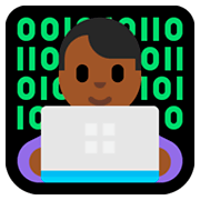 👨🏾‍💻 Emoji Tecnólogo: Tono De Piel Oscuro Medio en Microsoft Windows 10 April 2018 Update.