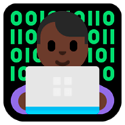 👨🏿‍💻 Emoji Tecnólogo: Tono De Piel Oscuro en Microsoft Windows 10 April 2018 Update.
