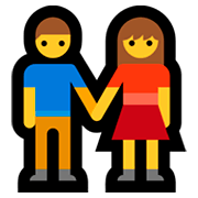 👫 Emoji Mann und Frau halten Hände Microsoft Windows 10 April 2018 Update.