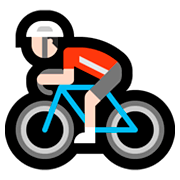 🚴🏻‍♂️ Emoji Homem Ciclista: Pele Clara na Microsoft Windows 10 April 2018 Update.