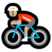 Émoji 🚴🏼‍♂️ Cycliste Homme : Peau Moyennement Claire sur Microsoft Windows 10 April 2018 Update.