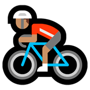 Emoji 🚴🏽‍♂️ Ciclista Uomo: Carnagione Olivastra su Microsoft Windows 10 April 2018 Update.