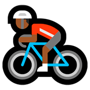 Emoji 🚴🏾‍♂️ Ciclista Uomo: Carnagione Abbastanza Scura su Microsoft Windows 10 April 2018 Update.