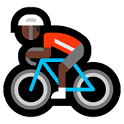 Emoji 🚴🏿‍♂️ Ciclista Uomo: Carnagione Scura su Microsoft Windows 10 April 2018 Update.