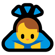 Emoji 🙇‍♂️ Uomo Che Fa Inchino Profondo su Microsoft Windows 10 April 2018 Update.