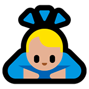 🙇🏼‍♂️ Emoji Hombre Haciendo Una Reverencia: Tono De Piel Claro Medio en Microsoft Windows 10 April 2018 Update.