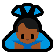🙇🏾‍♂️ Emoji Hombre Haciendo Una Reverencia: Tono De Piel Oscuro Medio en Microsoft Windows 10 April 2018 Update.