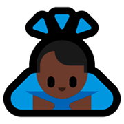 🙇🏿‍♂️ Emoji sich verbeugender Mann: dunkle Hautfarbe Microsoft Windows 10 April 2018 Update.