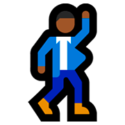 🕺🏾 Emoji Homem Dançando: Pele Morena Escura na Microsoft Windows 10 April 2018 Update.