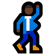 🕺🏿 Emoji Homem Dançando: Pele Escura na Microsoft Windows 10 April 2018 Update.
