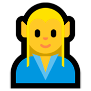 Emoji 🧝‍♂️ Elfo Uomo su Microsoft Windows 10 April 2018 Update.
