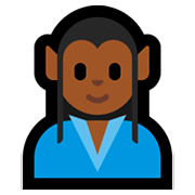 🧝🏾‍♂️ Emoji Elfo Homem: Pele Morena Escura na Microsoft Windows 10 April 2018 Update.