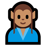 Emoji 🧝🏽‍♂️ Elfo Uomo: Carnagione Olivastra su Microsoft Windows 10 April 2018 Update.