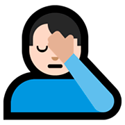 Emoji 🤦🏻‍♂️ Uomo Esasperato: Carnagione Chiara su Microsoft Windows 10 April 2018 Update.