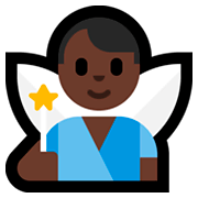 🧚🏿‍♂️ Emoji Homem Fada: Pele Escura na Microsoft Windows 10 April 2018 Update.