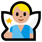 🧚🏼‍♂️ Emoji Homem Fada: Pele Morena Clara na Microsoft Windows 10 April 2018 Update.