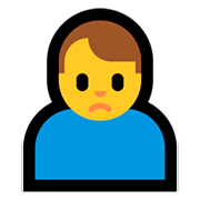 Emoji 🙍‍♂️ Uomo Corrucciato su Microsoft Windows 10 April 2018 Update.
