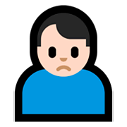 🙍🏻‍♂️ Emoji missmutiger Mann: helle Hautfarbe Microsoft Windows 10 April 2018 Update.
