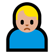 🙍🏼‍♂️ Emoji Hombre Frunciendo El Ceño: Tono De Piel Claro Medio en Microsoft Windows 10 April 2018 Update.