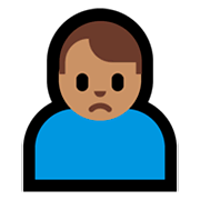 🙍🏽‍♂️ Emoji Hombre Frunciendo El Ceño: Tono De Piel Medio en Microsoft Windows 10 April 2018 Update.