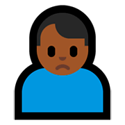 🙍🏾‍♂️ Emoji Homem Franzindo A Sobrancelha: Pele Morena Escura na Microsoft Windows 10 April 2018 Update.