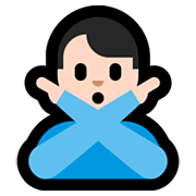 🙅🏻‍♂️ Emoji Mann mit überkreuzten Armen: helle Hautfarbe Microsoft Windows 10 April 2018 Update.
