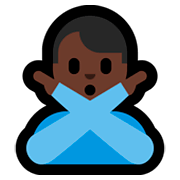 🙅🏿‍♂️ Emoji Mann mit überkreuzten Armen: dunkle Hautfarbe Microsoft Windows 10 April 2018 Update.
