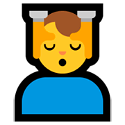 💆‍♂️ Emoji Mann, der eine Kopfmassage bekommt Microsoft Windows 10 April 2018 Update.