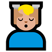 💆🏼‍♂️ Emoji Mann, der eine Kopfmassage bekommt: mittelhelle Hautfarbe Microsoft Windows 10 April 2018 Update.