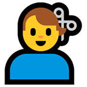 💇‍♂️ Emoji Homem Cortando O Cabelo na Microsoft Windows 10 April 2018 Update.