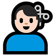 💇🏻‍♂️ Emoji Homem Cortando O Cabelo: Pele Clara na Microsoft Windows 10 April 2018 Update.