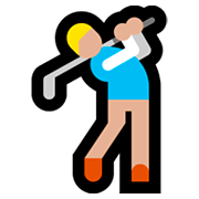 🏌🏼‍♂️ Emoji Golfer: mittelhelle Hautfarbe Microsoft Windows 10 April 2018 Update.