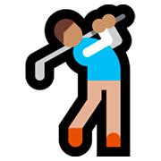 Emoji 🏌🏽‍♂️ Golfista Uomo: Carnagione Olivastra su Microsoft Windows 10 April 2018 Update.