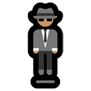 Emoji 🕴🏽 Uomo Con Completo Che Levita: Carnagione Olivastra su Microsoft Windows 10 April 2018 Update.