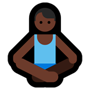 Emoji 🧘🏿‍♂️ Uomo In Posizione Del Loto: Carnagione Scura su Microsoft Windows 10 April 2018 Update.