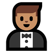 🤵🏽 Emoji Persona Con Esmoquin: Tono De Piel Medio en Microsoft Windows 10 April 2018 Update.