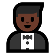 🤵🏿 Emoji Person im Smoking: dunkle Hautfarbe Microsoft Windows 10 April 2018 Update.