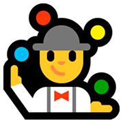 Emoji 🤹‍♂️ Giocoliere Uomo su Microsoft Windows 10 April 2018 Update.