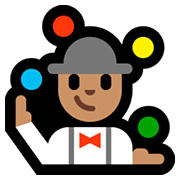 🤹🏽‍♂️ Emoji Jongleur: mittlere Hautfarbe Microsoft Windows 10 April 2018 Update.