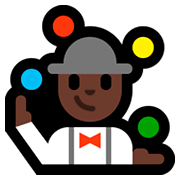 🤹🏿‍♂️ Emoji Jongleur: dunkle Hautfarbe Microsoft Windows 10 April 2018 Update.
