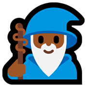 🧙🏾‍♂️ Emoji Homem Mago: Pele Morena Escura na Microsoft Windows 10 April 2018 Update.