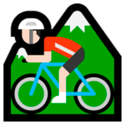🚵🏻‍♂️ Emoji Homem Fazendo Mountain Bike: Pele Clara na Microsoft Windows 10 April 2018 Update.