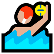 🤽🏼‍♂️ Emoji Homem Jogando Polo Aquático: Pele Morena Clara na Microsoft Windows 10 April 2018 Update.