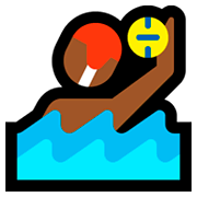 🤽🏾‍♂️ Emoji Homem Jogando Polo Aquático: Pele Morena Escura na Microsoft Windows 10 April 2018 Update.