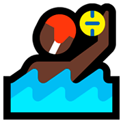 🤽🏿‍♂️ Emoji Wasserballspieler: dunkle Hautfarbe Microsoft Windows 10 April 2018 Update.